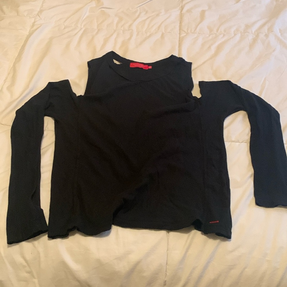 Philanthropy brand long sleeve shirt shoulder cut outs